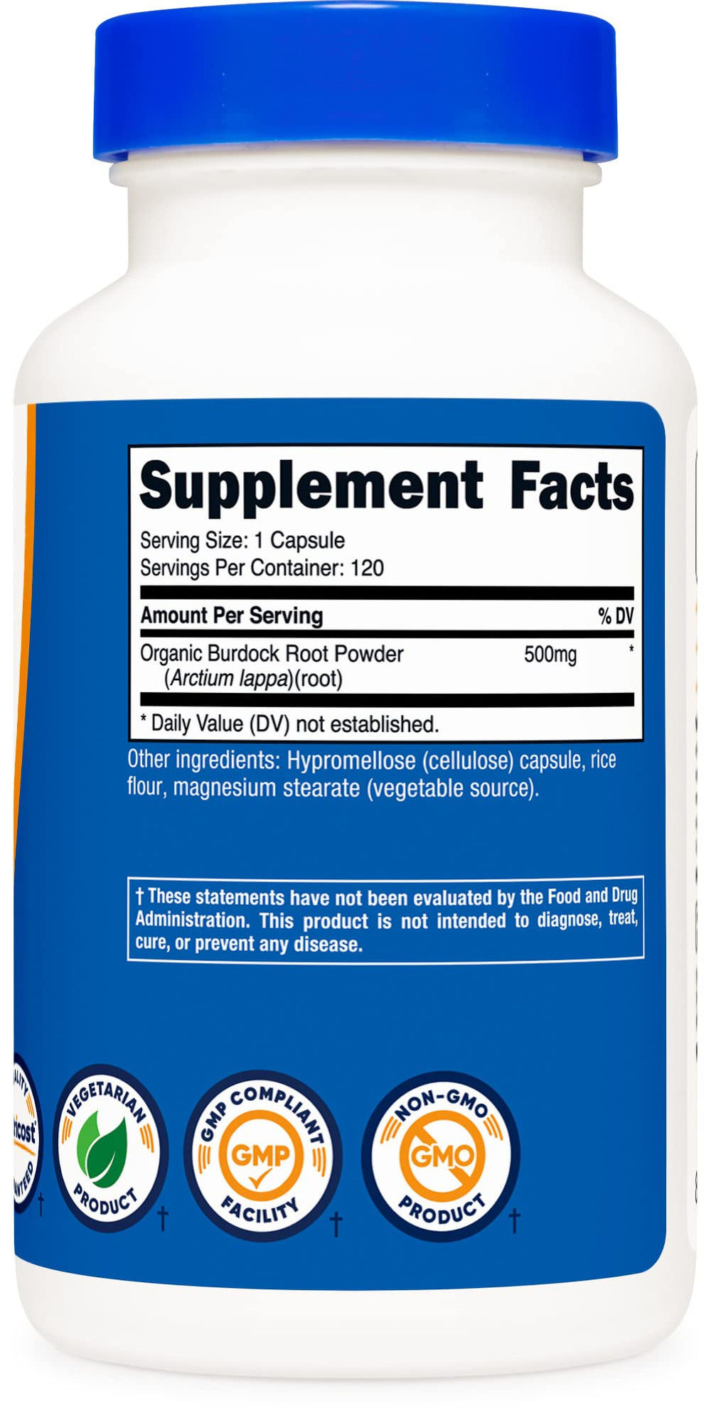 Nutrition and supplement packaging close-up