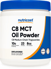 Nutricost C8 MCT Oil Powder bottle front