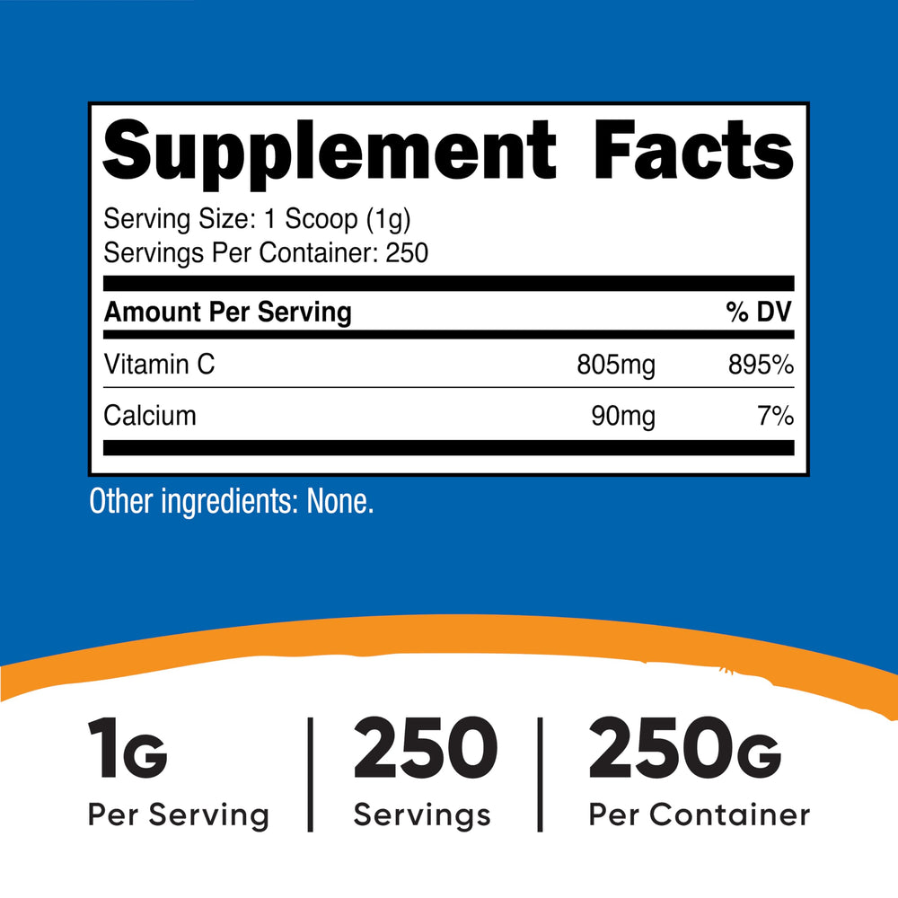 Close-up of Calcium Ascorbate powder texture