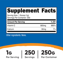 Close-up of Calcium Ascorbate powder texture