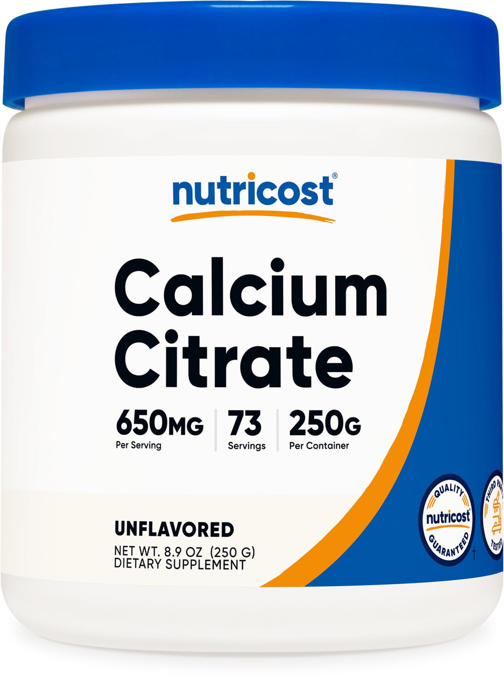 Nutricost Calcium Citrate Powder 250 g bottle - unflavored
