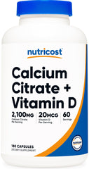 Nutricost Calcium Citrate + Vitamin D bottle label