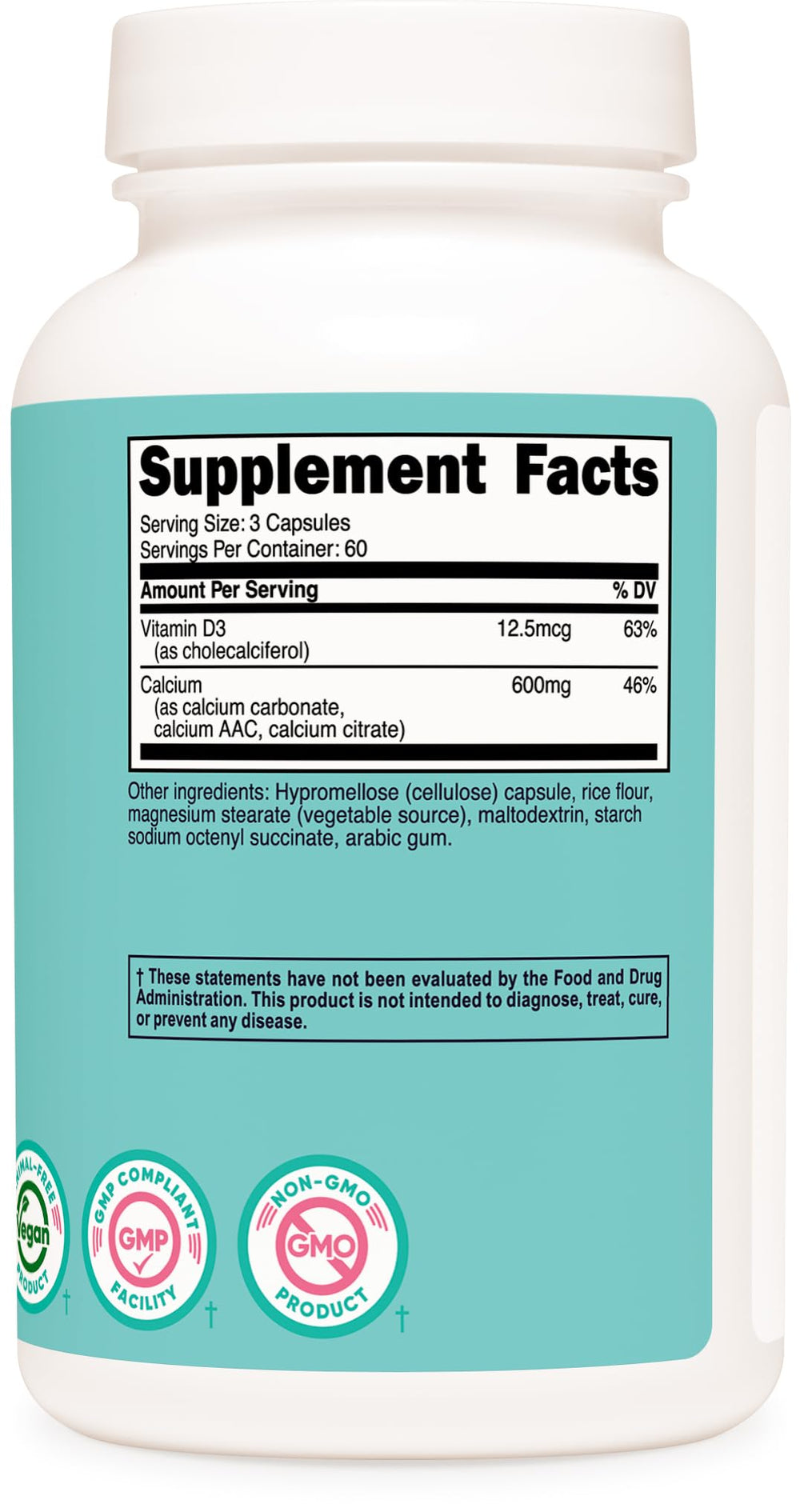 Woman taking Nutricost calcium and vitamin D3 capsules