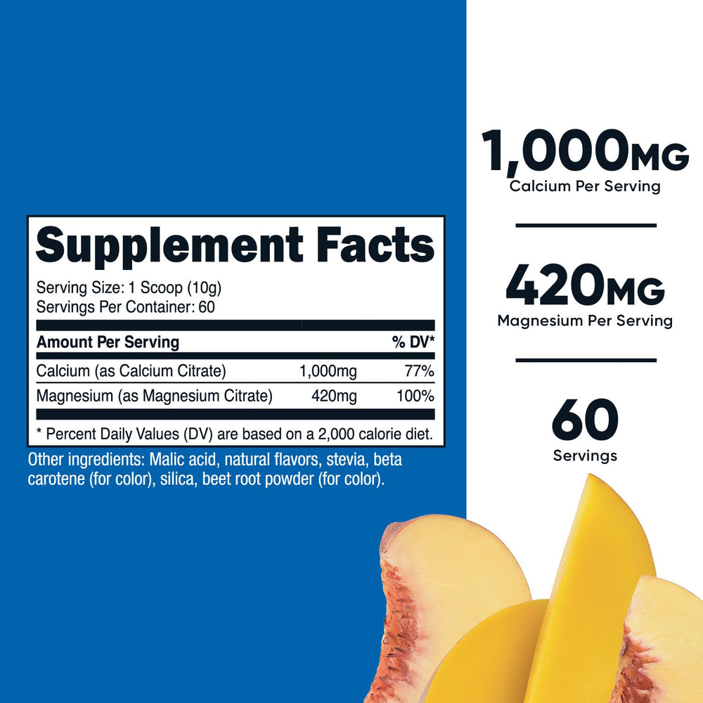 Nutricost Calcium Magnesium Powder Fruit Punch bottle with 60 servings