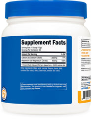 Calcium and Magnesium Powder ingredients label for Nutricost