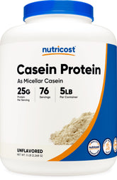 Front view of Nutricost Casein Protein Powder 5lb container