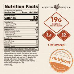 Nutricost Chicken Bone Broth Protein scoop for quick savory boosts in recipes.