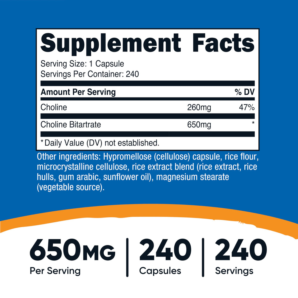 Choline Bitartrate ingredients label