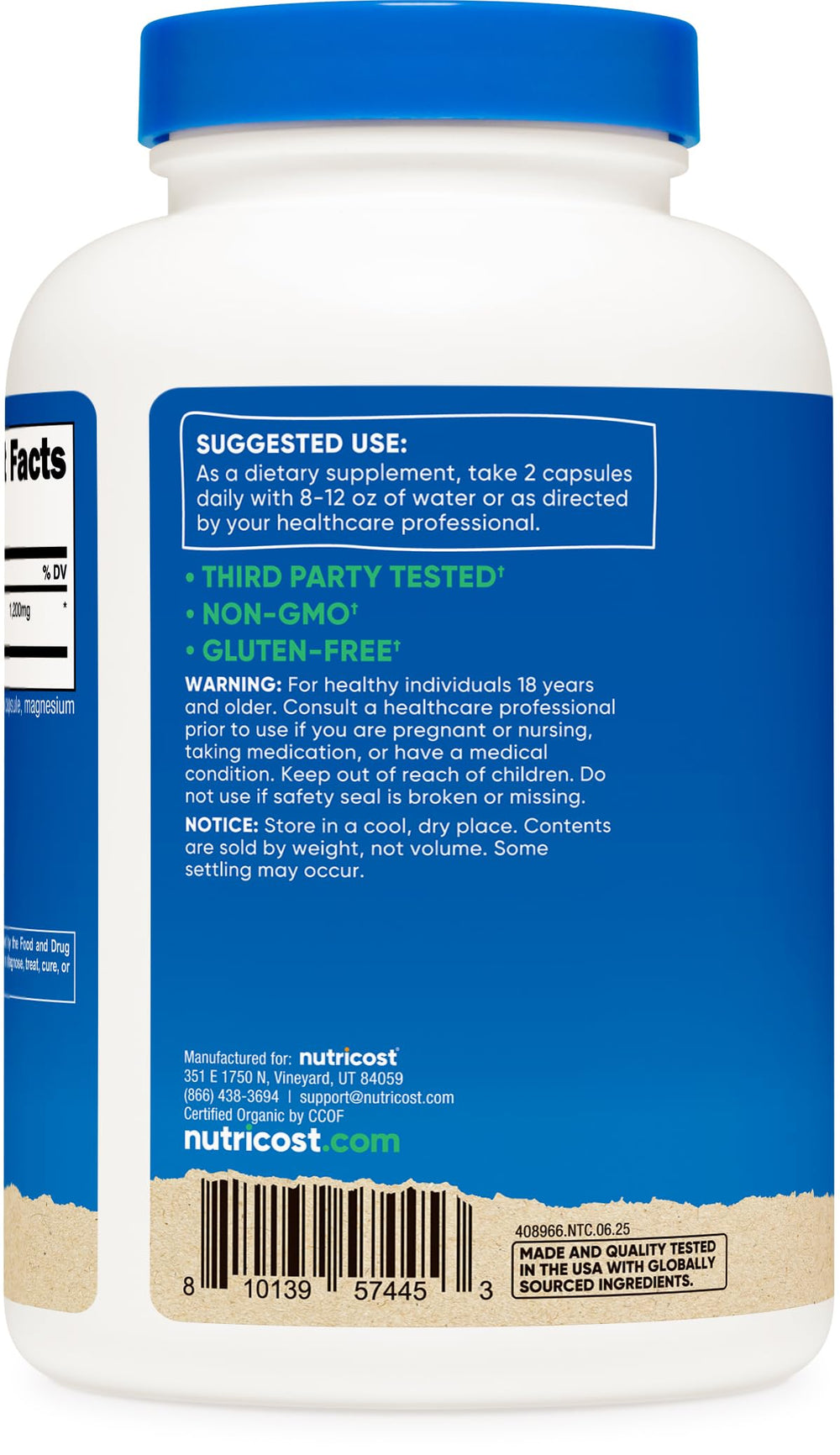 Gluten-free formula seal on Cinnamon Capsules