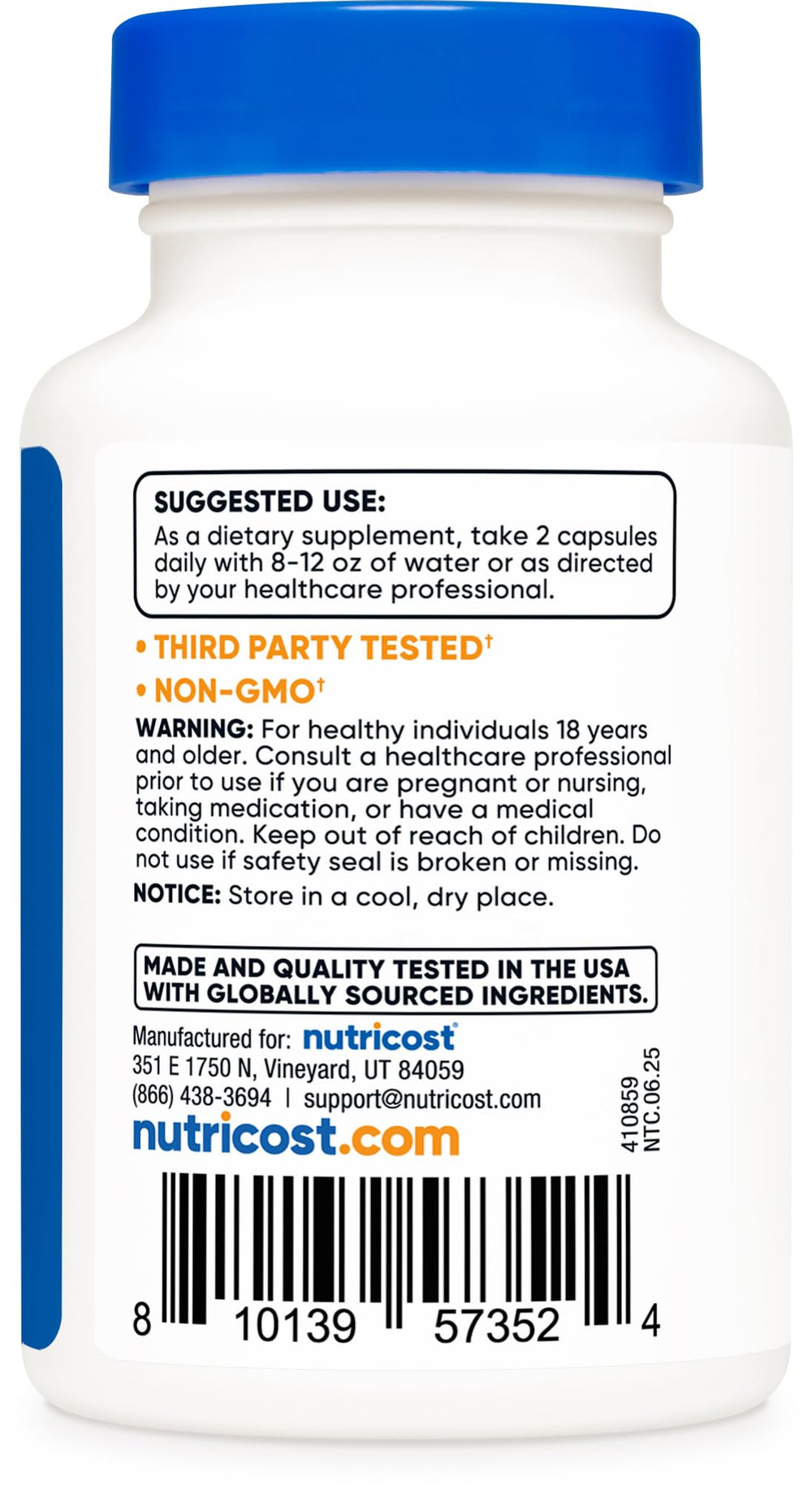 Nutricost Coleus Forskohlii 500mg packaging and label