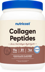 Nutricost Collagen Peptides Powder Chocolate 1lb container