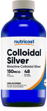 Nutricost Colloidal Silver 8oz bottle – front view