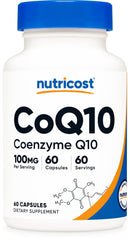 Nutricost CoQ10 100mg bottle label and capsules