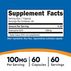 Close-up of Nutricost CoQ10 label