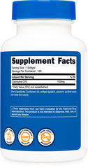 Back of Nutricost CoQ10 Softgels bottle with serving information