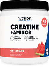Nutricost Creatine + Aminos Watermelon flavor bottle front view