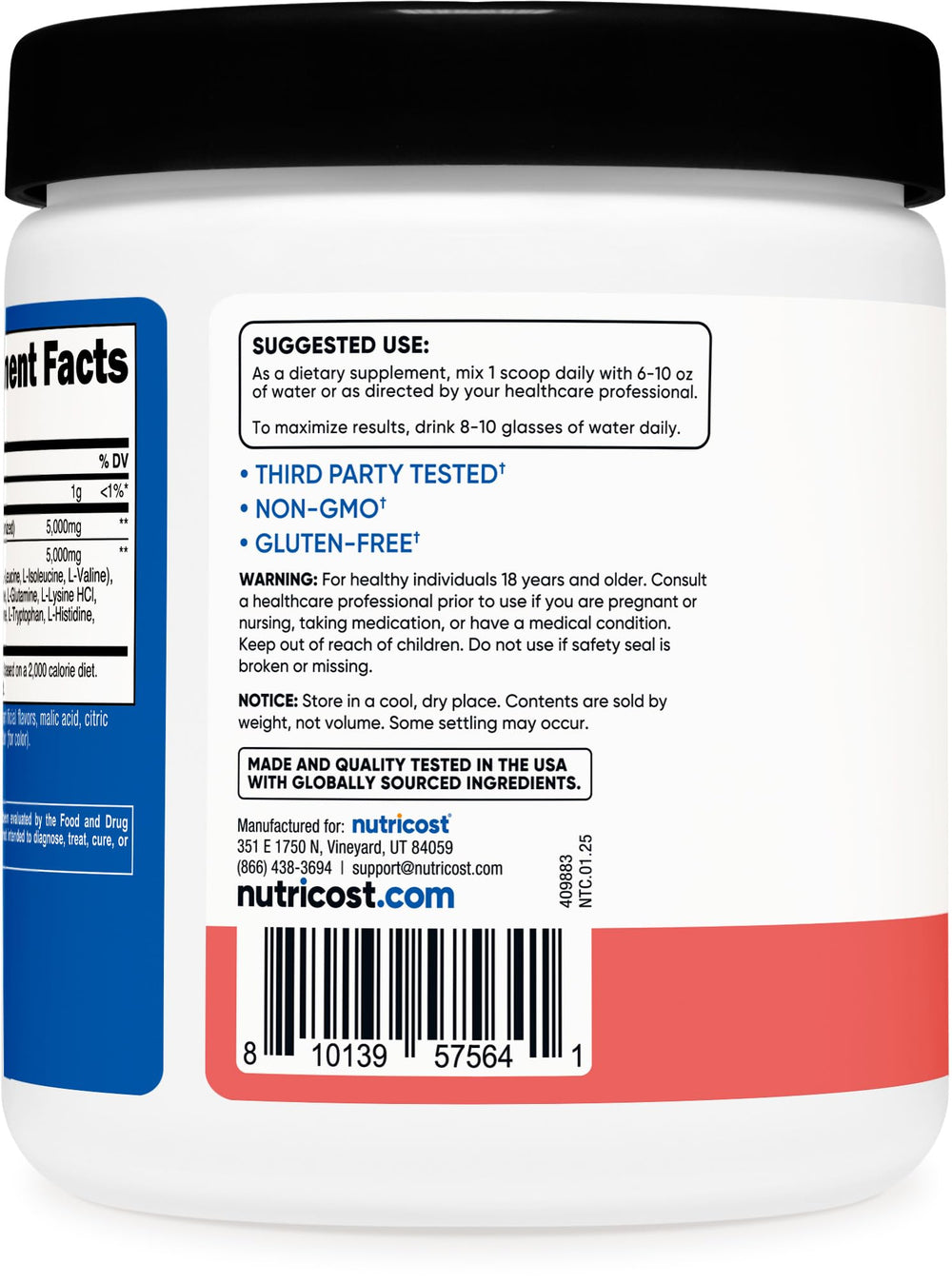 30 servings per container text on jar