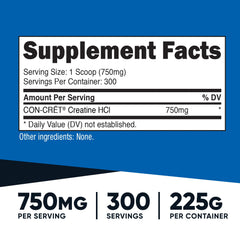 Nutricost Creatine HCl Powder 8 oz bottle side view