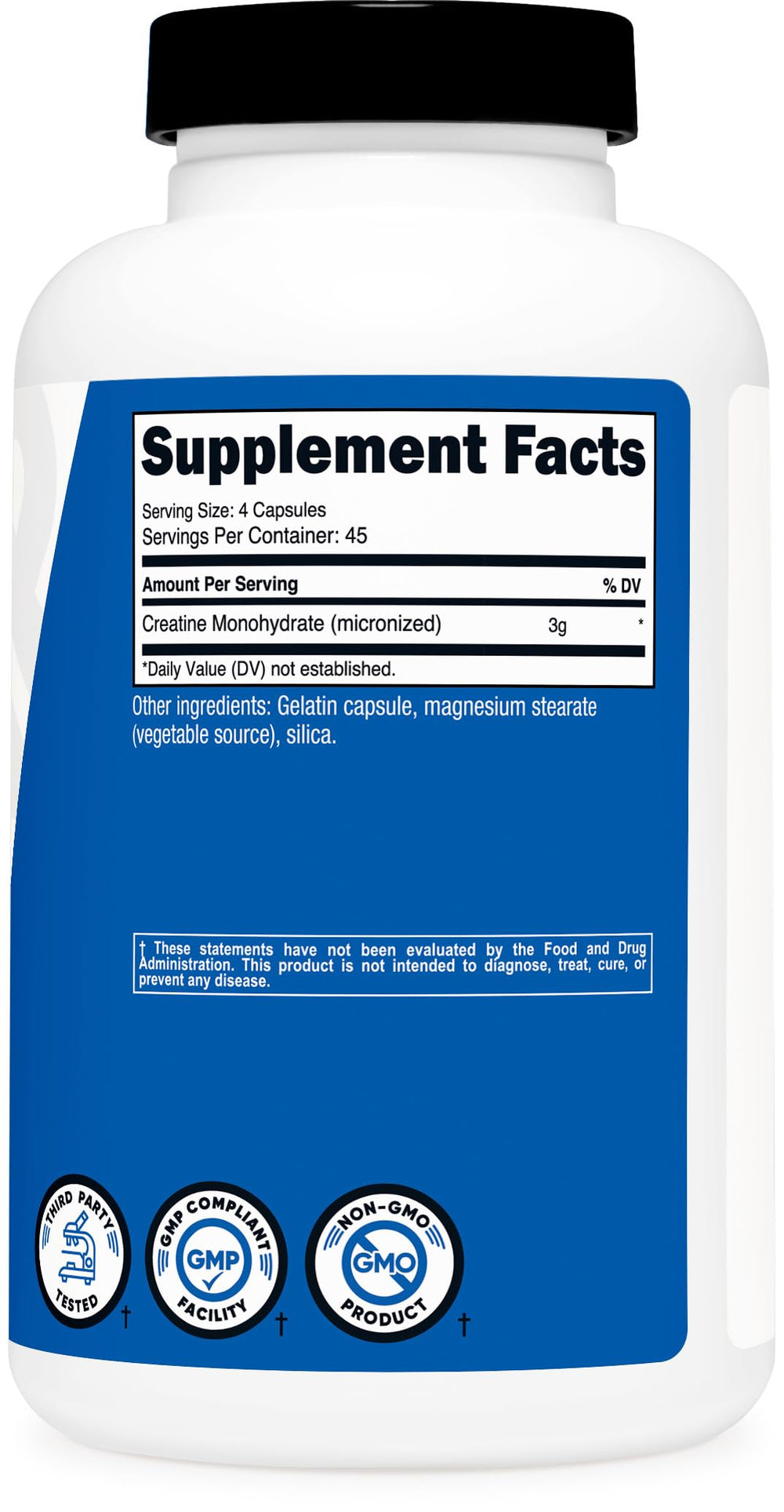 Gluten Free and Non-GMO indication on Nutricost label
