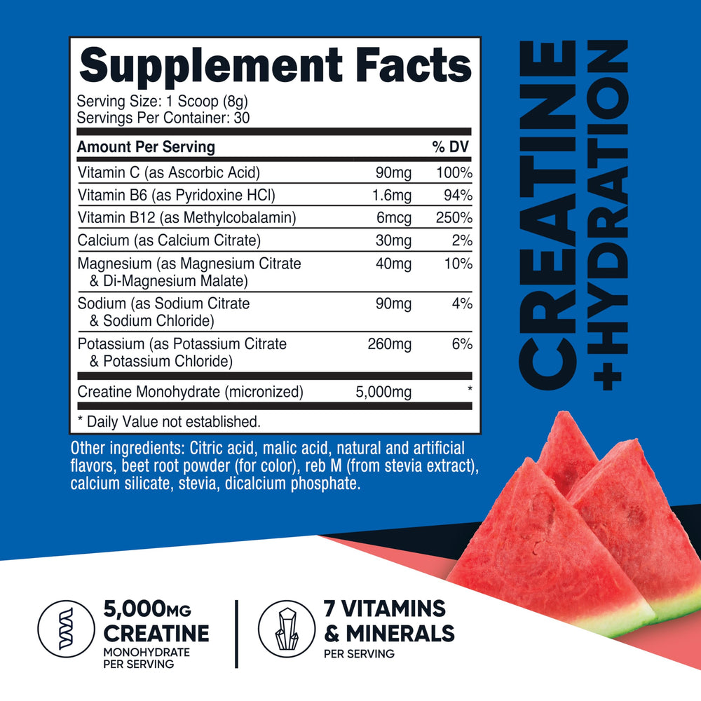 Nutricost Creatine Monohydrate Watermelon Label close-up