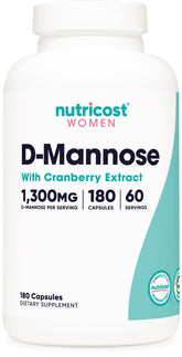 Nutricost D-Mannose with Cranberry Extract bottle and capsules