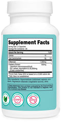 Supplement facts panel on Nutricost label