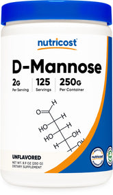 Nutricost D-Mannose Powder 250g front view bottle
