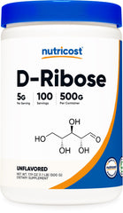 Nutricost D-Ribose Powder bottle 500g with scoop