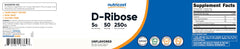 Gluten Free & Non-GMO packaging badges on Nutricost D-Ribose powder