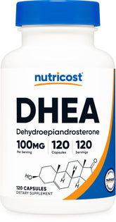 Nutricost DHEA 100mg bottle with 120 capsules