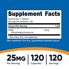 Nutricost DHEA 25mg bottle label