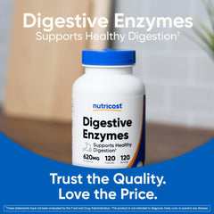 Top view of Nutricost Digestive Enzymes bottle