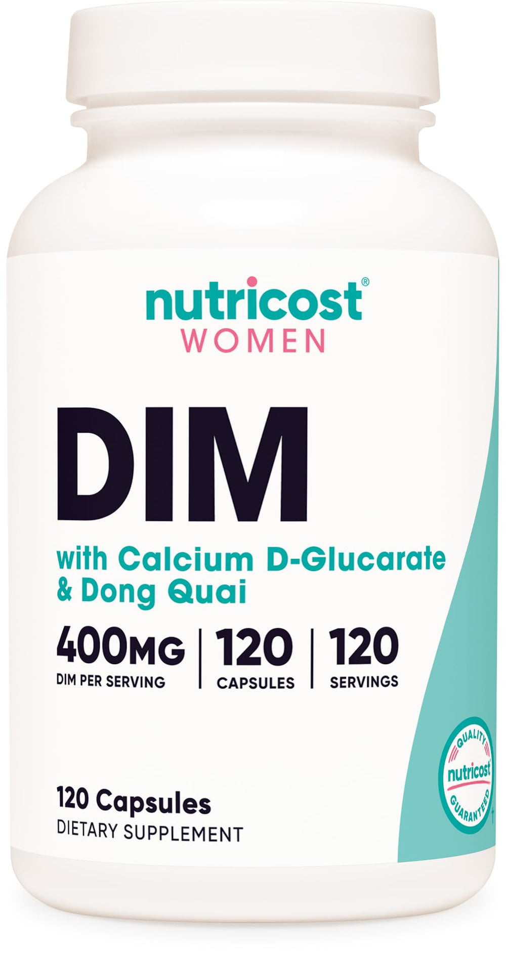 Nutricost Diindolylmethane DIM capsules bottle for daily wellness support in vegan, gluten-free format.