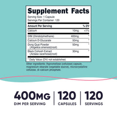 Nutricost DIM bottle featuring Dong Quai ingredient for herbal wellness routine.