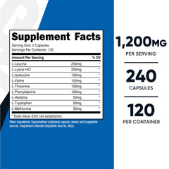 Close-up of Nutricost EAA bottle and label