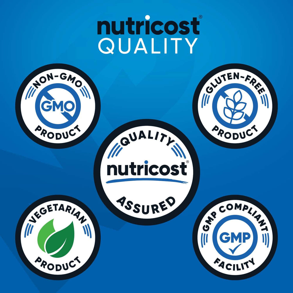 Front view of Nutricost EAA Powder Peach Mango container