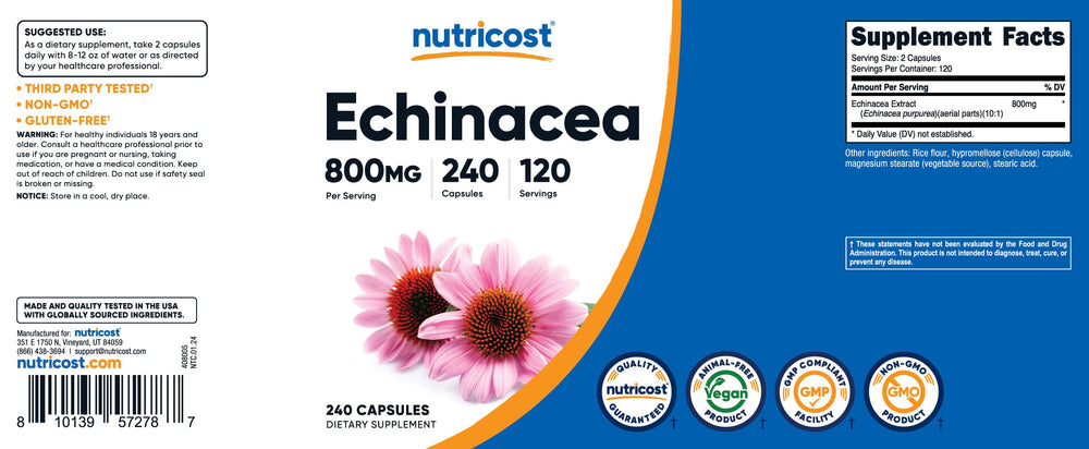 Nutricost Echinacea 800mg vegetarian capsules