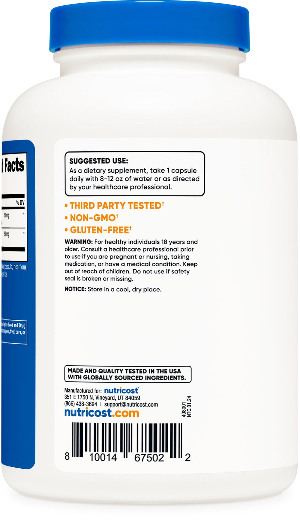 Nutricost Echinacea & Goldenseal Root 500mg packaging and box