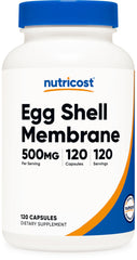 Nutricost Egg Shell Membrane bottle front label showing 500 mg per serving
