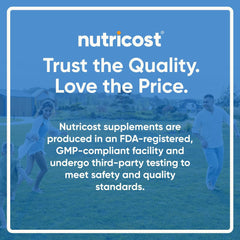 Third-party tested seal on Nutricost packaging