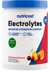Nutricost Electrolyte Complex Powder Fruit Punch canister