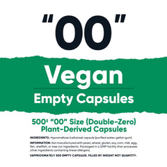 Close-up of clear vegan empty capsules Size 00