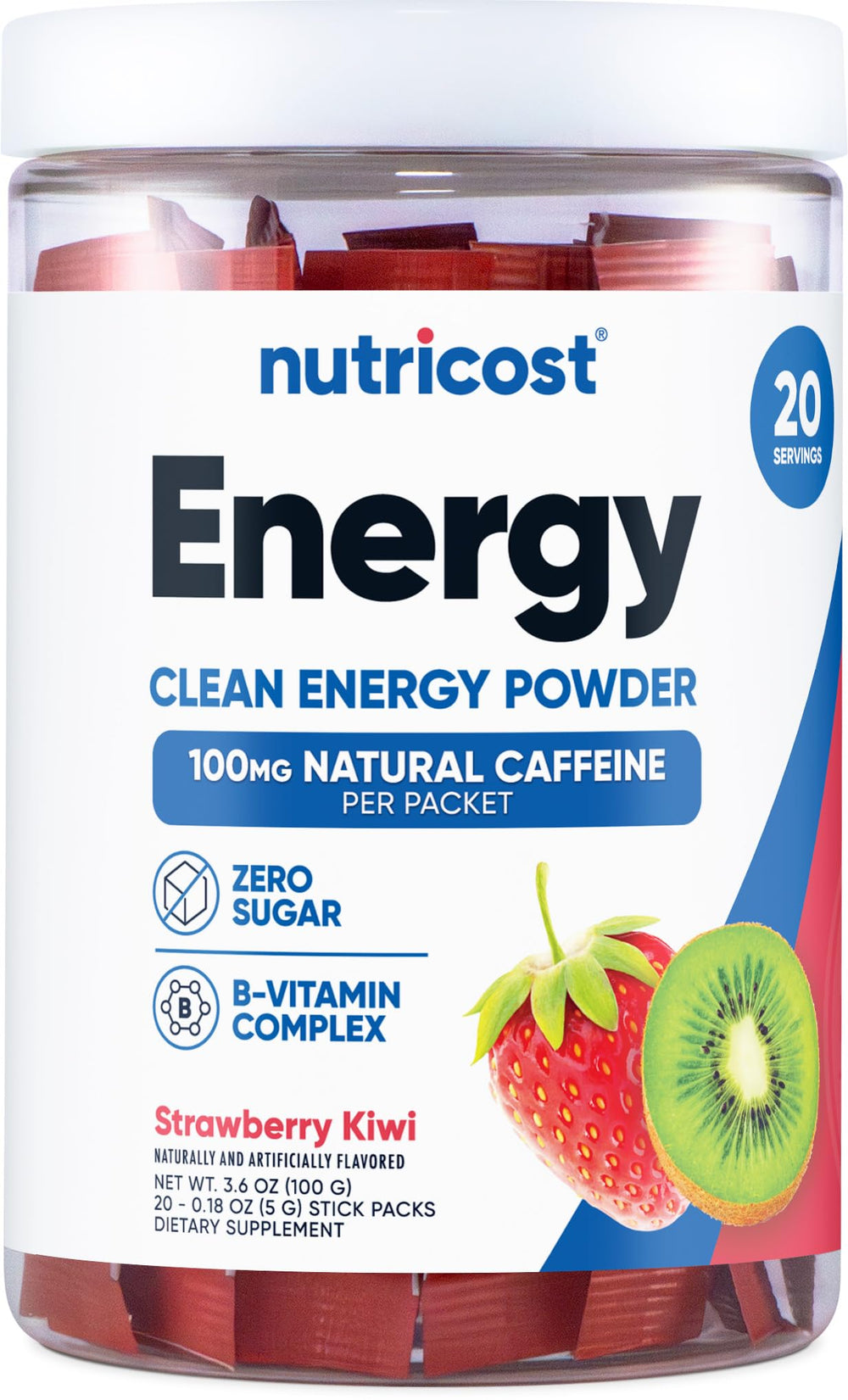 Nutricost Energy Complex Stickpack front view for on-the-go energy.