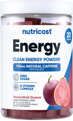 Nutricost Energy Complex Stickpack Passionfruit Guava bottle label