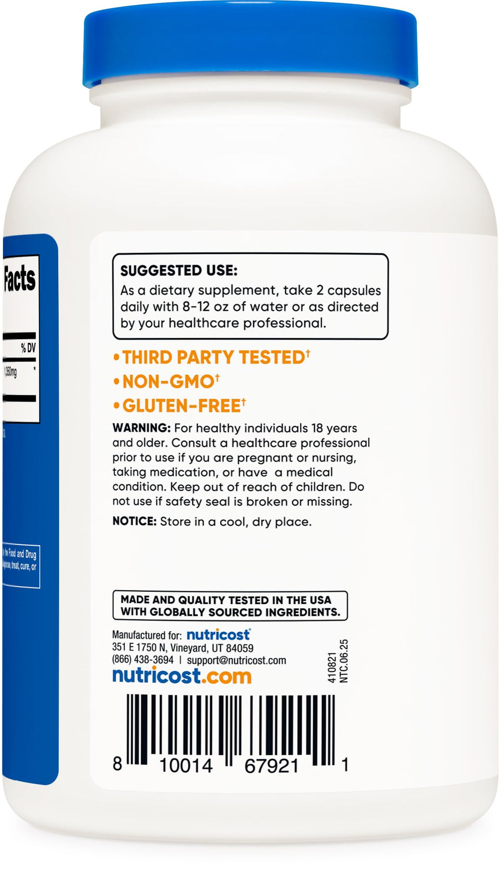 Front view of Nutricost Fenugreek Seed bottle