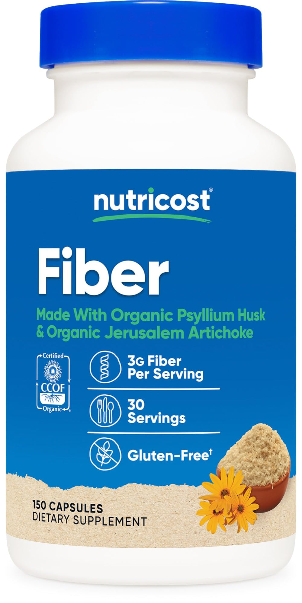 Nutricost Fiber Capsules bottle front label