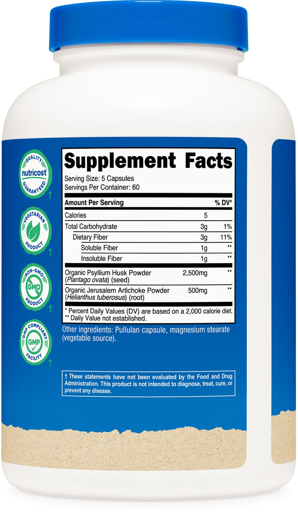 Nutricost Fiber Capsules packaging showing 60 servings