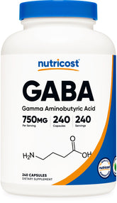 Nutricost GABA 750mg bottle label