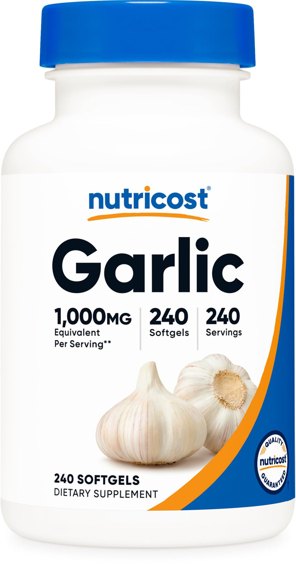Nutricost Garlic 1000mg Odorless Softgels bottle front