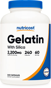 Nutricost Gelatin with Silica bottle front view